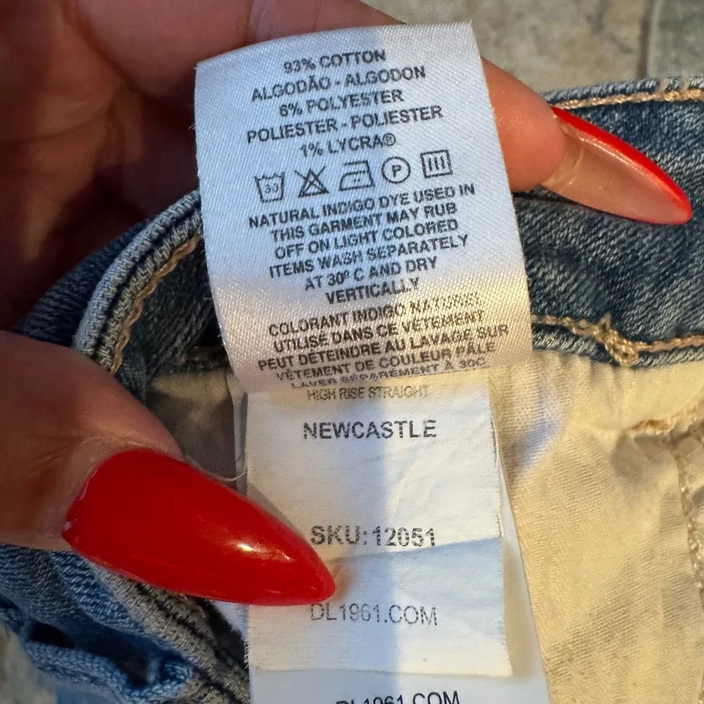 DL1961 Mara Ankle Instasculpt High‎ Rise Straight Jeans Newcastle Wash Size 27